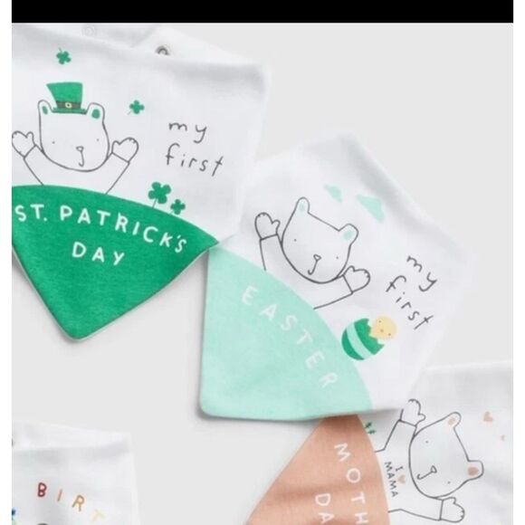 Lot Of 12 Baby GAP Baby’s 1st Bibs Halloween Christmas Birthday Easter NWOT - Picture 6 of 9